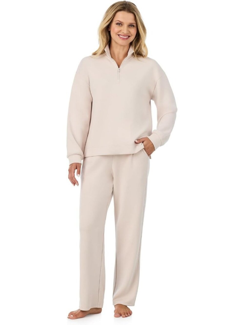 Cozy Quarter Zip Lounge Set - Matching 2 Piece Track Suit for Women, Comfy